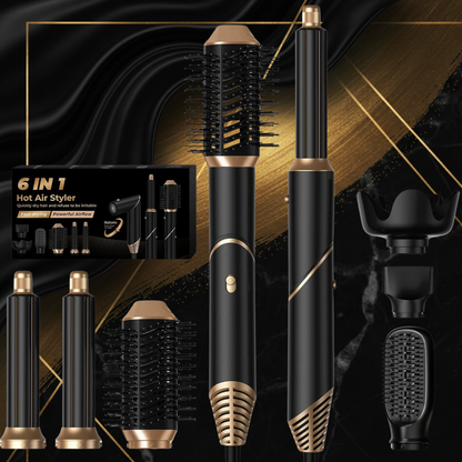 Moldeador 6 en 1 Air Styler: Secador, Voluminizador y Rizador